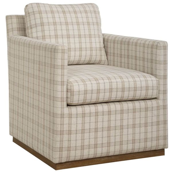 Sedia girevole Basie a quadri beige