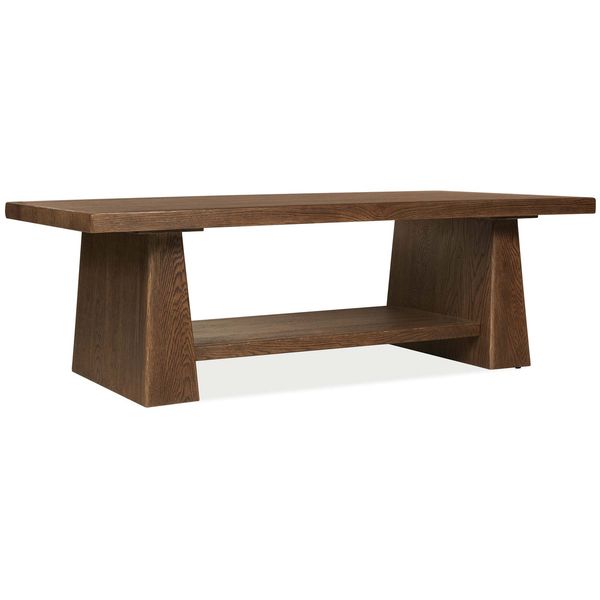 Tavolino cocktail rotondo legno fluttuante finitura Buckboard
