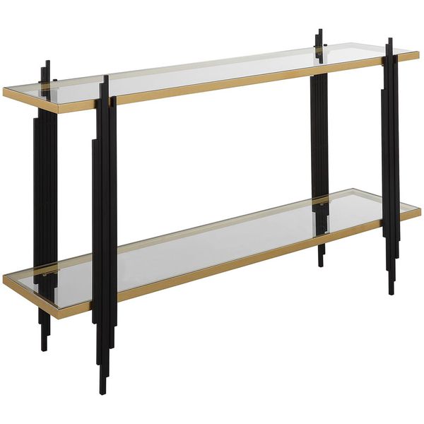 Tavolo consolle Empire, Nero/Oro
