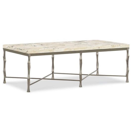 Tavolino cocktail rettangolare Mariner, Onice Bianco