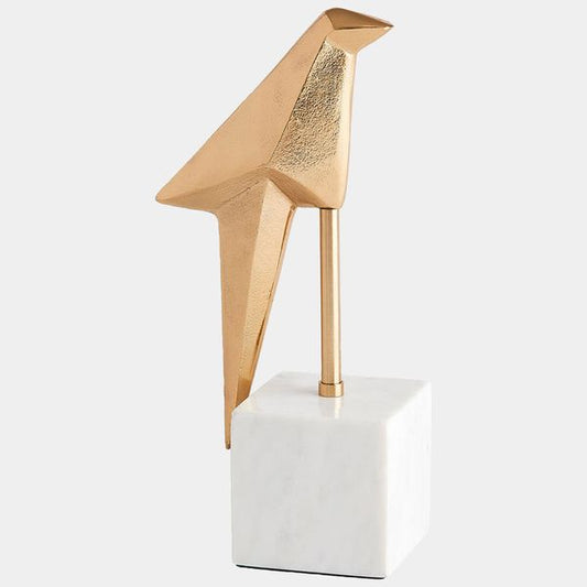 Uccello origami appoggiato, Colore Oro